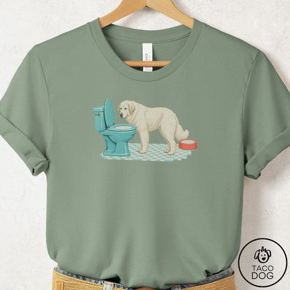 Great Pyrenees Toilet T-Shirt Sage Taco-Dog