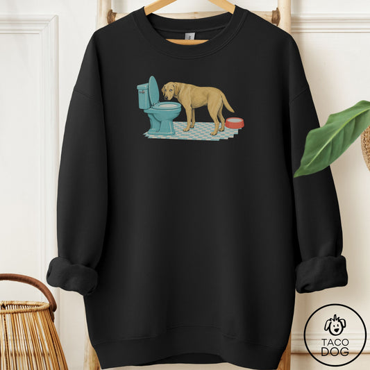 Labrador Retriever Toilet Sweatshirt Black Taco-Dog