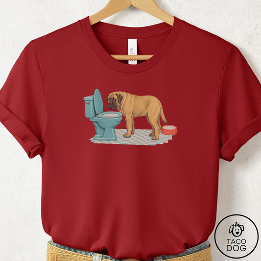 Mastiff Toilet T-Shirt Canvas Red Taco-Dog