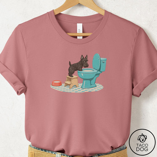 Scottie Toilet T-Shirt Mauve Taco-Dog