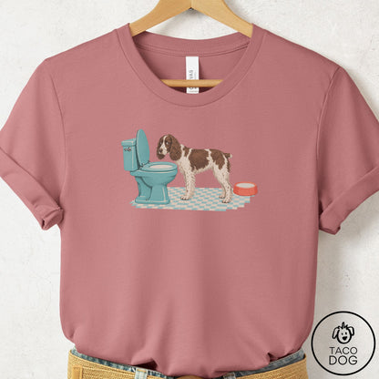 Springer Spaniel Toilet T-Shirt Mauve Taco-Dog