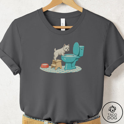Westie Toilet T-Shirt Asphalt Taco-Dog