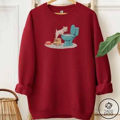 Westie Toilet Sweatshirt Garnet Taco-Dog