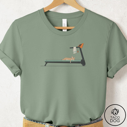 Chihuahua Treadmill T-Shirt Sage Taco-Dog