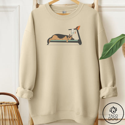 German Shepherd Treadmill Sweatshirt Sand Taco-Dog