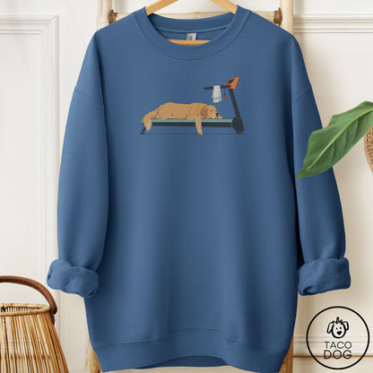 Golden Retriever Treadmill Sweatshirt Indigo Blue Taco-Dog