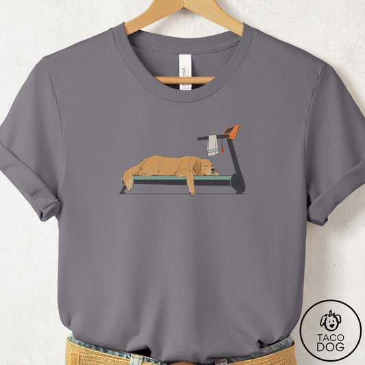 Golden Retriever Treadmill T-Shirt Storm Taco-Dog