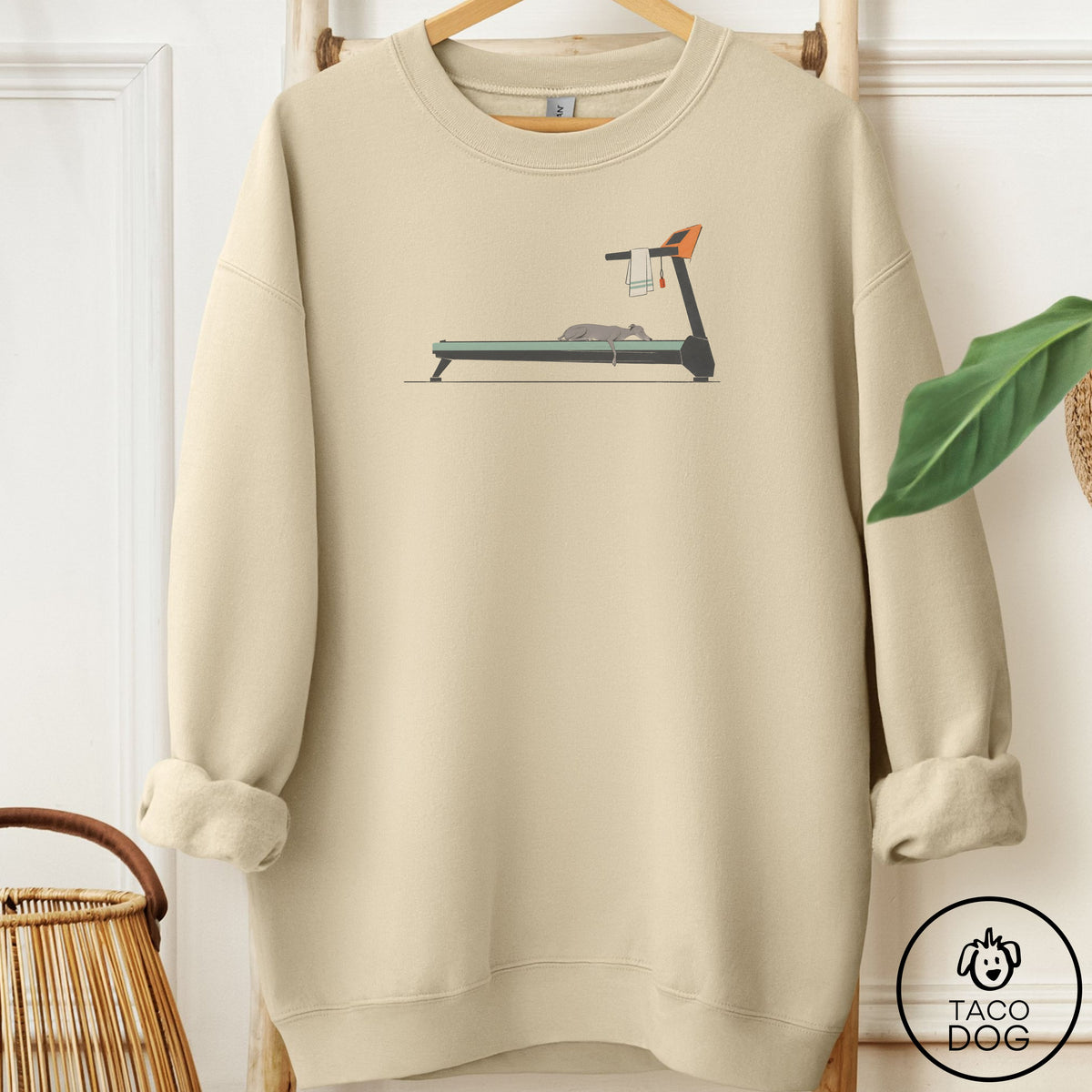 Italian Greyhound Whippet Treadmill Sweatshirt Sand Taco-Dog