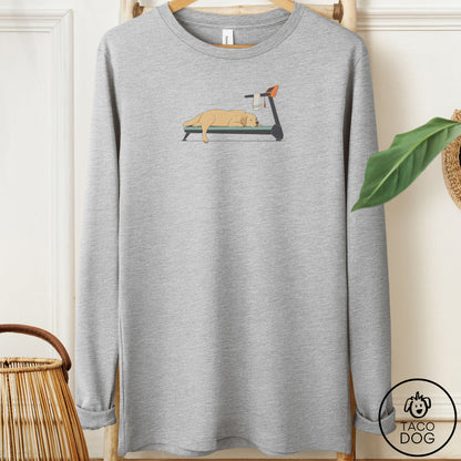 Labrador Retriever Treadmill Long Sleeve Tee Athletic Heather Taco-Dog