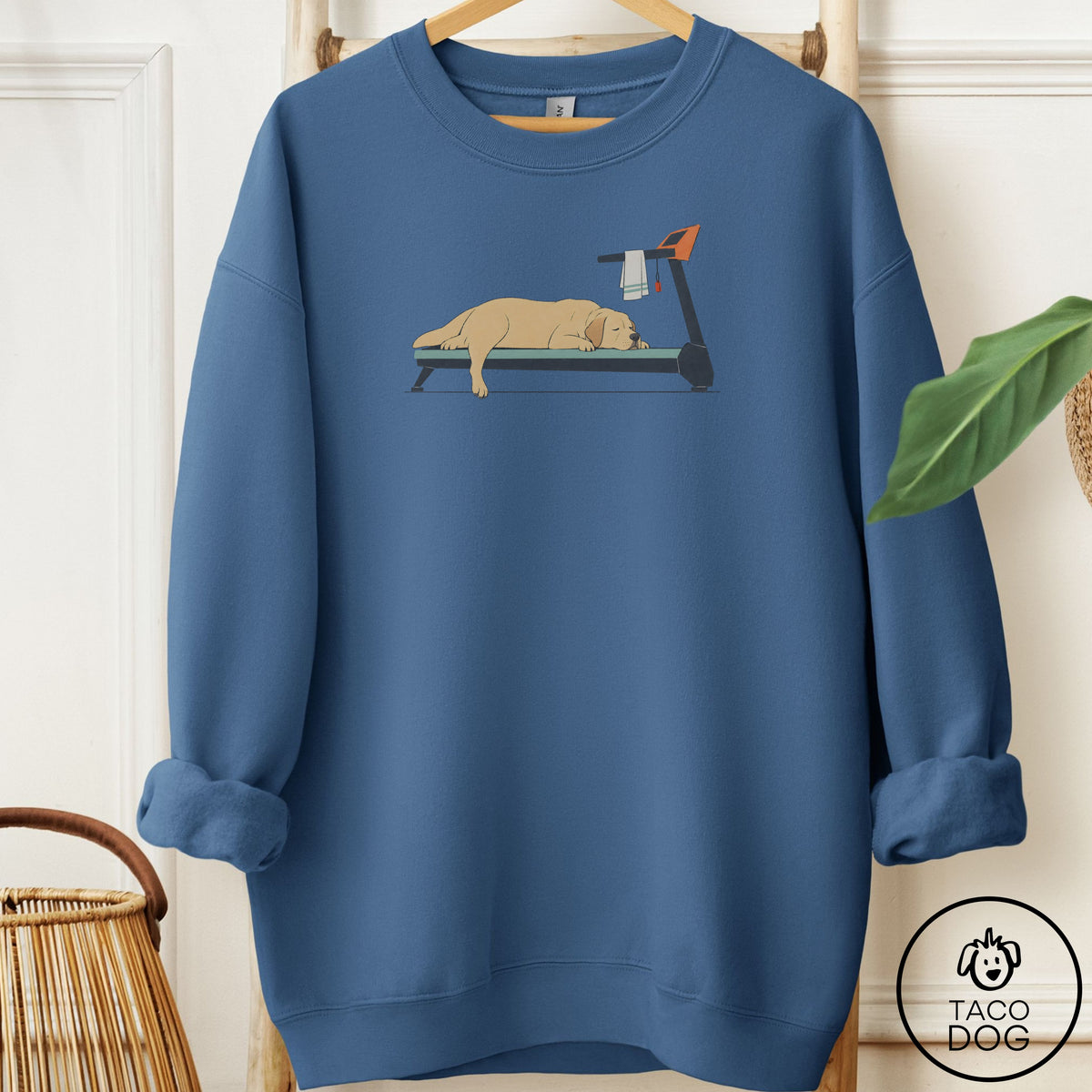 Labrador Retriever Treadmill Sweatshirt Indigo Blue Taco-Dog