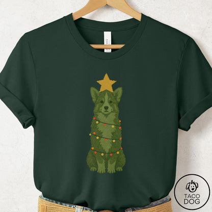 Corgi Christmas Tree T-Shirt Forest Taco-Dog