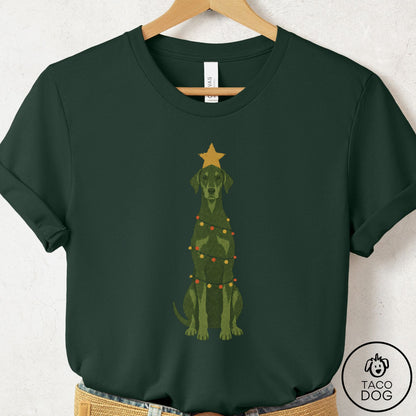 Doberman Christmas Tree T-Shirt Forest Taco-Dog