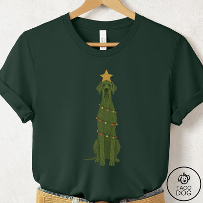 Great Dane Christmas Tree T-Shirt Forest Taco-Dog