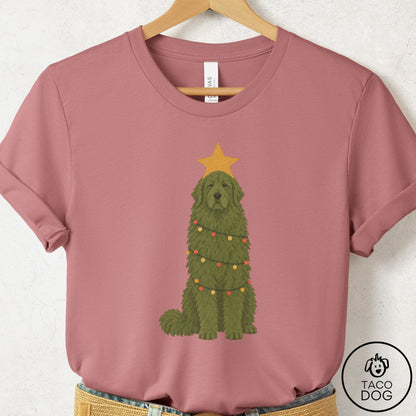 Great Pyrenees Christmas Tree T-Shirt Mauve Taco-Dog