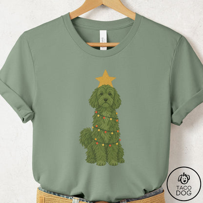Havanese Christmas Tree T-Shirt Sage Taco-Dog
