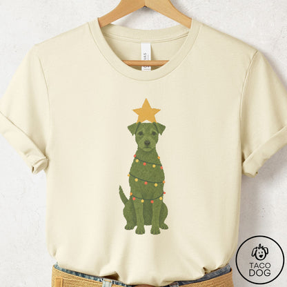Jack Russell Christmas Tree T-Shirt Natural Taco-Dog