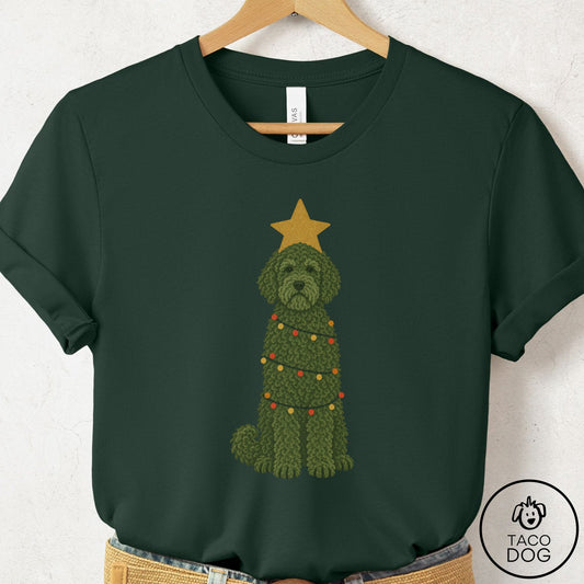 Lagotto Romagnolo Christmas Tree T-Shirt Forest Taco-Dog