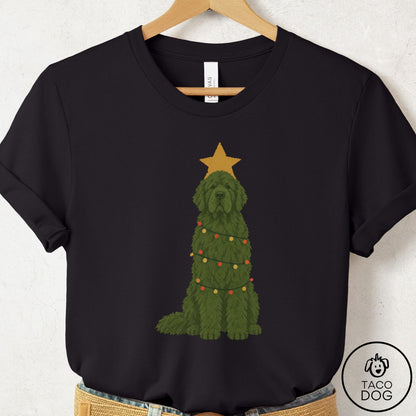 Newfoundland Christmas Tree T-Shirt Black Taco-Dog