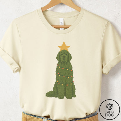 Newfoundland Christmas Tree T-Shirt Natural Taco-Dog