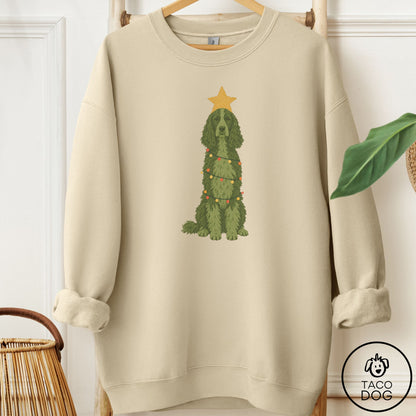 Springer Spaniel Christmas Tree Sweatshirt Sand Taco-Dog