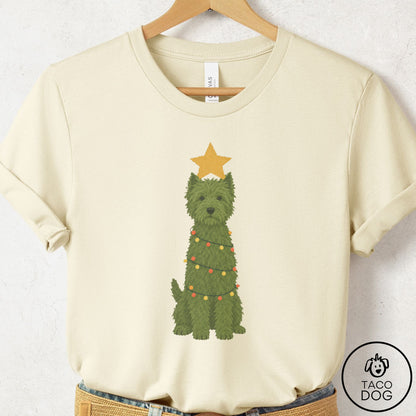 Westie Christmas Tree T-Shirt Natural Taco-Dog