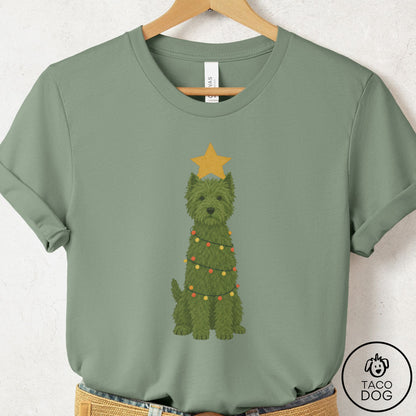 Westie Christmas Tree T-Shirt Sage Taco-Dog