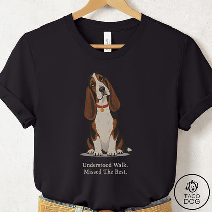 Basset Hound Understood Walk T-Shirt Black Taco-Dog