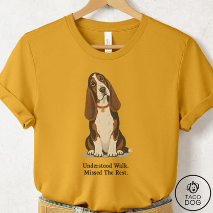 Basset Hound Understood Walk T-Shirt Mustard Taco-Dog