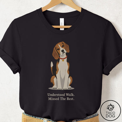 Beagle Understood Walk T-Shirt Black Taco-Dog