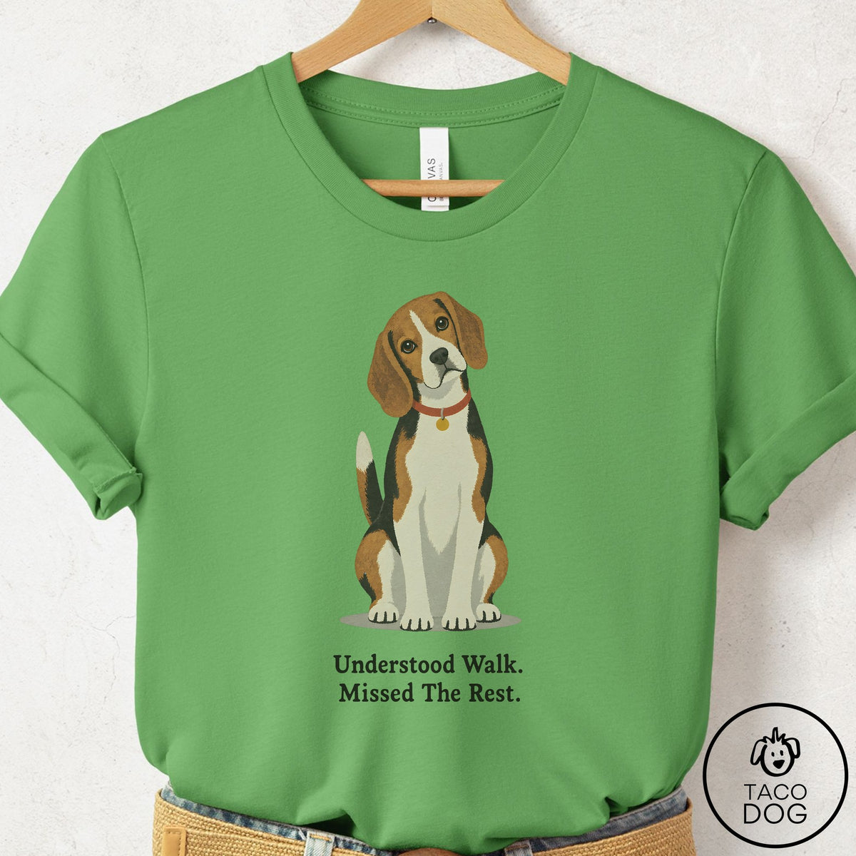 Beagle Understood Walk T-Shirt Leaf Taco-Dog