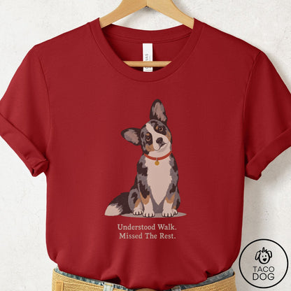 Cardigan Welsh Corgi Understood Walk T-Shirt Canvas Red Taco-Dog
