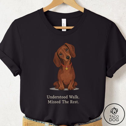 Dachshund Understood Walk T-Shirt Black Taco-Dog
