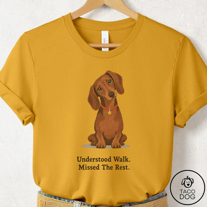 Dachshund Understood Walk T-Shirt Mustard Taco-Dog