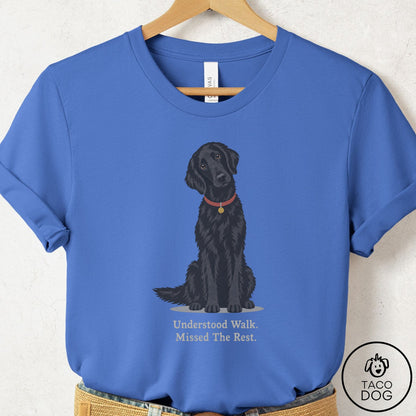 Flat-Coated Retriever Understood Walk T-Shirt Columbia Blue Taco-Dog