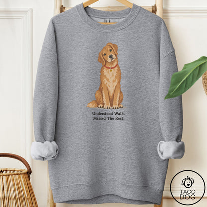 Golden Retriever Understood Walk Sweatshirt Graphite Heather Taco-Dog
