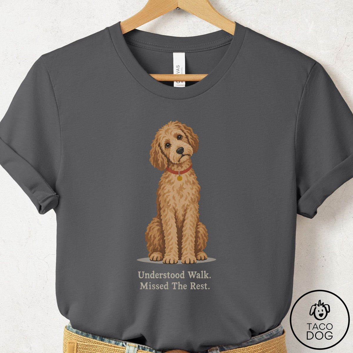 Doodle Understood Walk T-Shirt Asphalt Taco-Dog