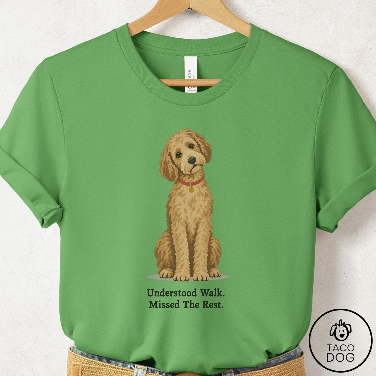 Doodle Understood Walk T-Shirt Leaf Taco-Dog