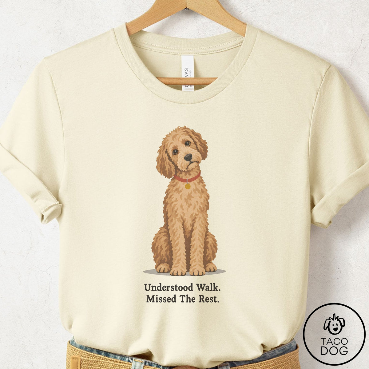 Doodle Understood Walk T-Shirt Natural Taco-Dog