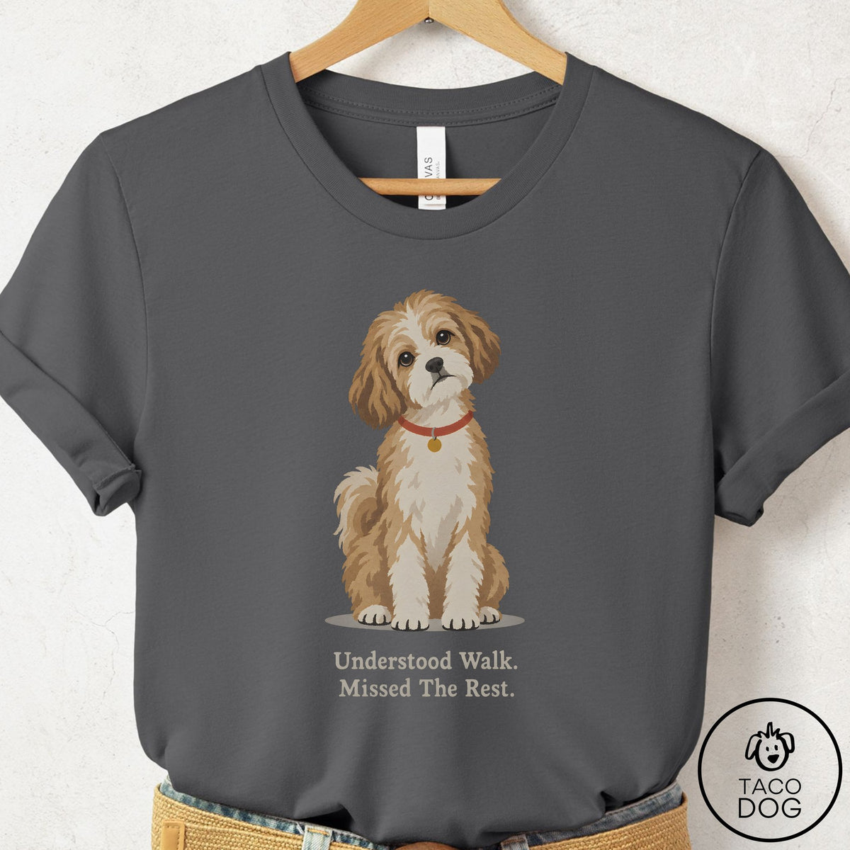 Havanese Understood Walk T-Shirt Asphalt Taco-Dog