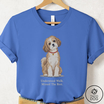 Havanese Understood Walk T-Shirt Columbia Blue Taco-Dog