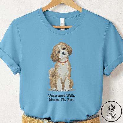 Havanese Understood Walk T-Shirt Ocean Blue Taco-Dog