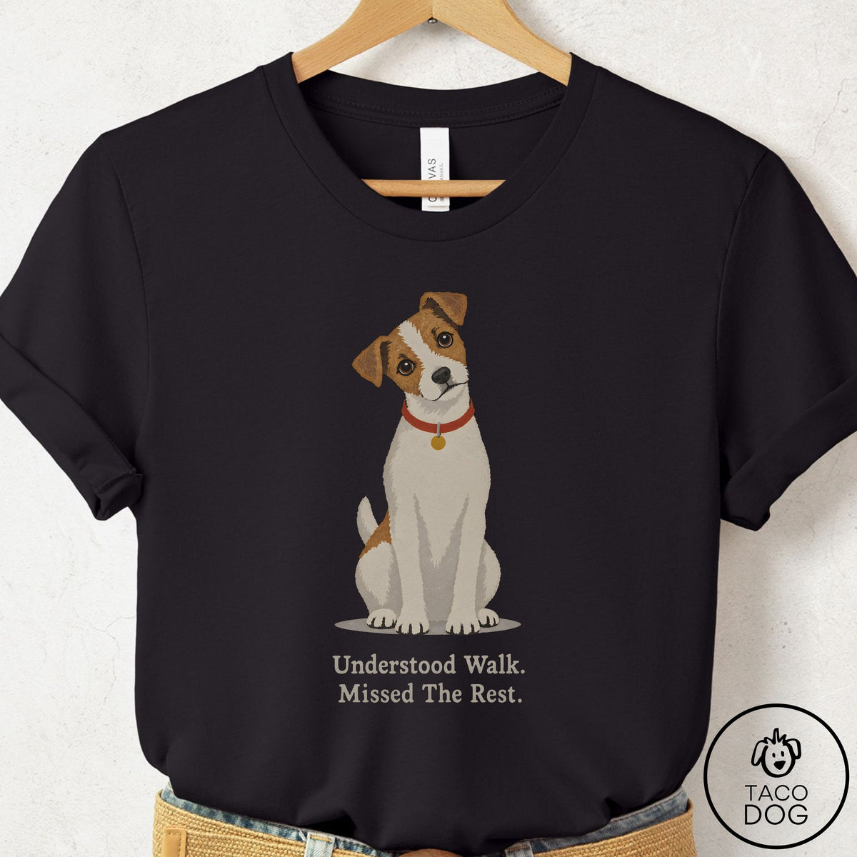 Jack Russell Understood Walk T-Shirt Black Taco-Dog