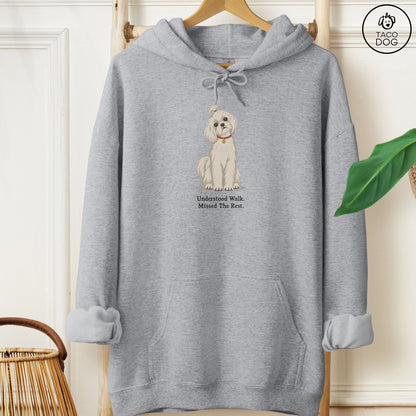 Maltese Understood Walk Hoodie Graphite Heather Taco-Dog