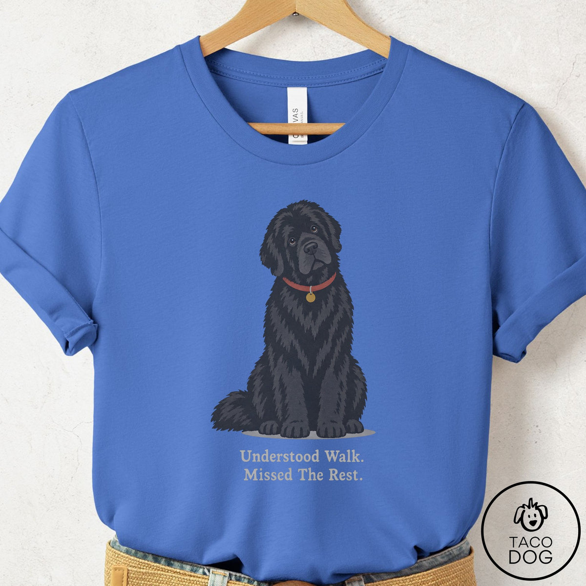 Newfoundland Understood Walk T-Shirt Columbia Blue Taco-Dog