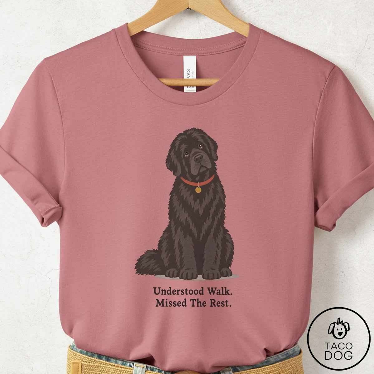 Newfoundland Understood Walk T-Shirt Mauve Taco-Dog