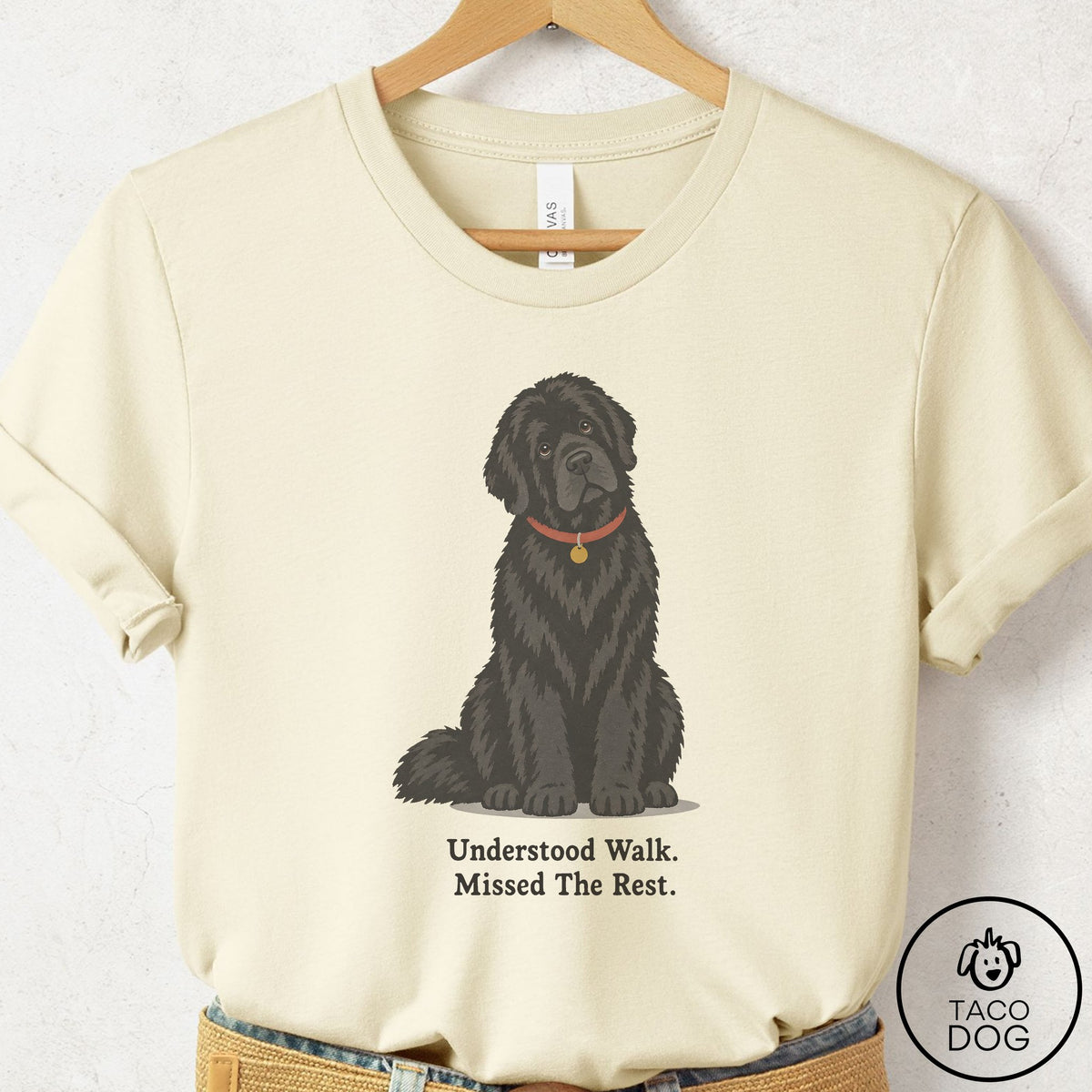 Newfoundland Understood Walk T-Shirt Natural Taco-Dog