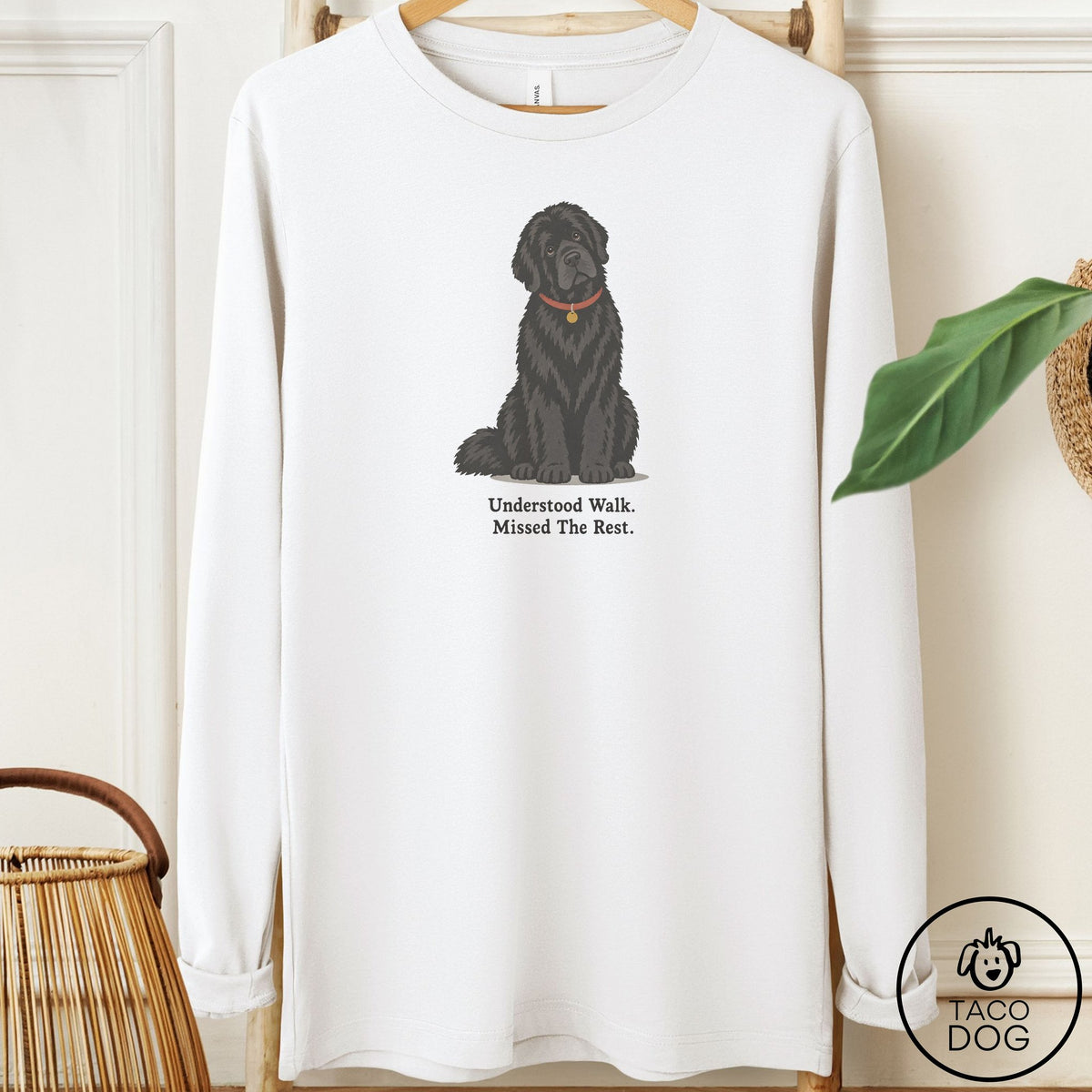 Newfoundland Understood Walk Long Sleeve Tee White Taco-Dog