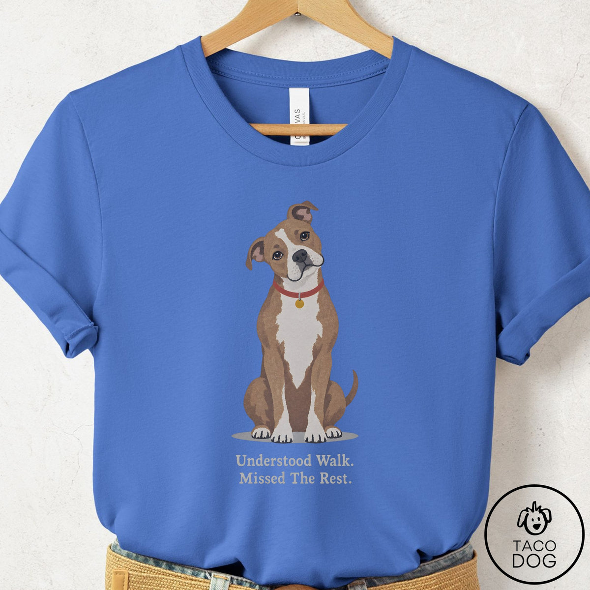 Pitbull Understood Walk T-Shirt Columbia Blue Taco-Dog