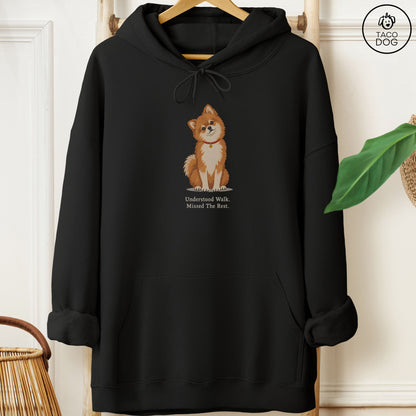 Pomeranian Understood Walk Hoodie Black Taco-Dog