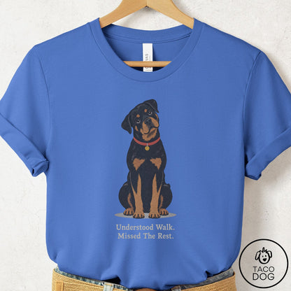 Rottweiler Understood Walk T-Shirt Columbia Blue Taco-Dog